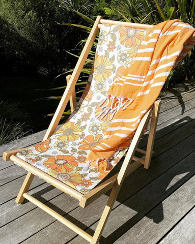 Retro Floral Beach Chair